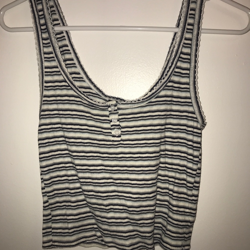 Striped crop tank top